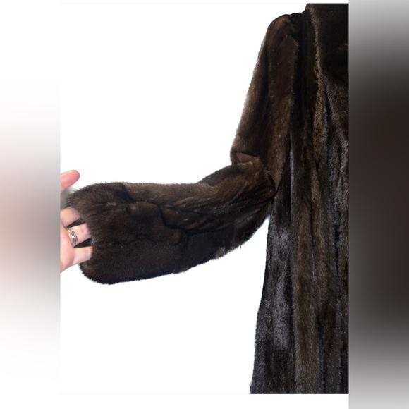 SALE big HIT BUYVtg mahogany brown full length mink coat  black lining w shaw - Picture 15 of 16